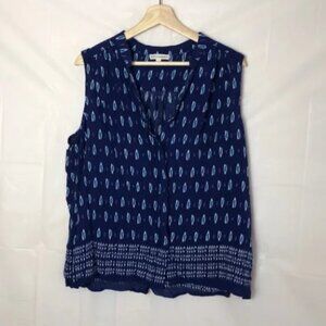 Artisan NY Sleeveless Button Up Blouse 1X